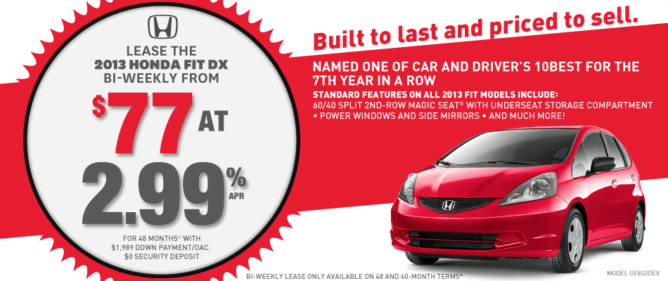 2013 Honda Fit - Ontario Honda Dealers