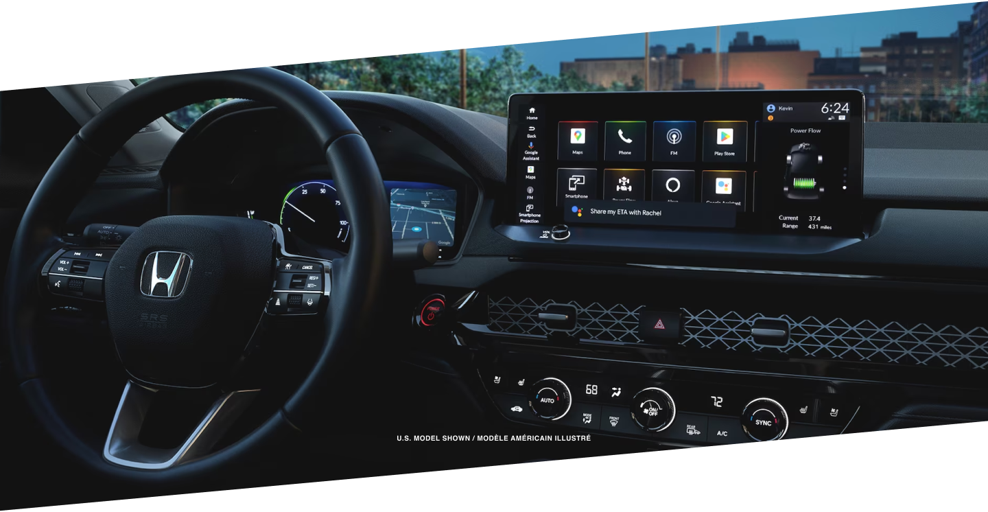 Plan d’ensemble du volant et du tableau de bord de l’Accord.