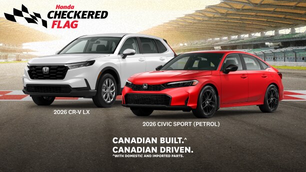 A Honda CR-V and Civic and HR-V parked on a racetrack. 