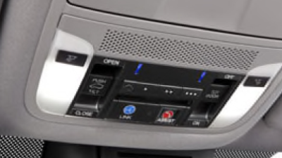 Gros plan de la console centrale du plafond avec boutons HondaLink.