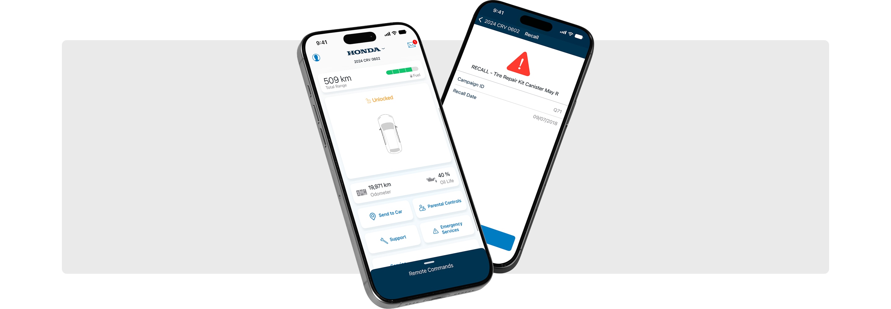 Des téléphones intelligents sur lesquels figure l’application HondaLink.