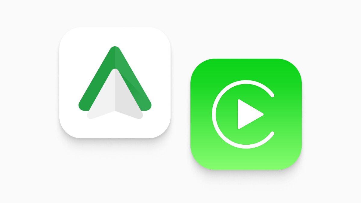 Icônes des applications Apple CarPlay et Android Auto. 