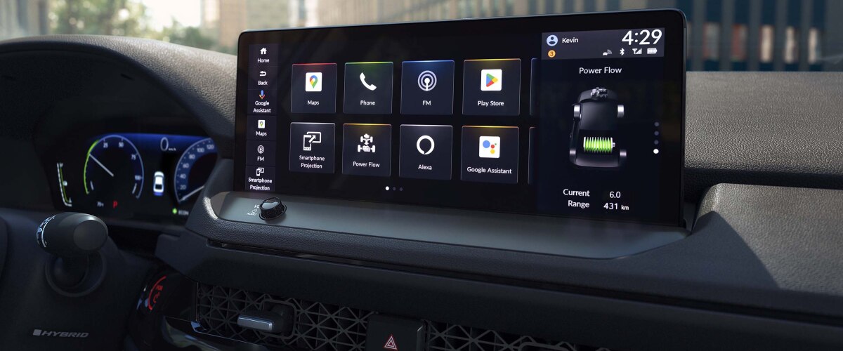 Gros plan de l’écran tactile couleur.