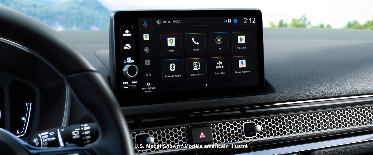 Gros plan de l’écran tactile. 