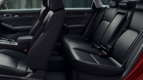 Side view of the rear and front seats of a Civic Sedan. 