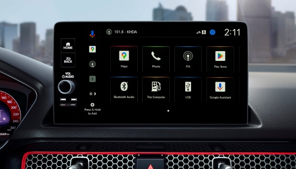 Gros plan de la page d’accueil de l’écran tactile couleur de 9 po.
