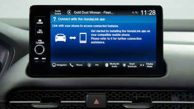Closeup of touchscreen on the HondaLink™ connection screen.