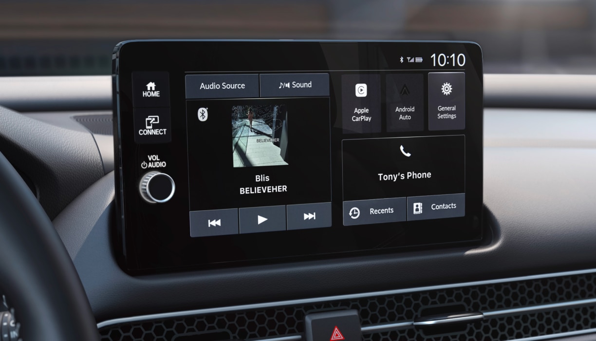 Gros plan de la page d’accueil de l’écran tactile.