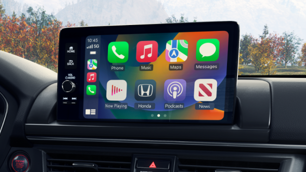 Honda Pilot Closeup of touchscreen on centre console.