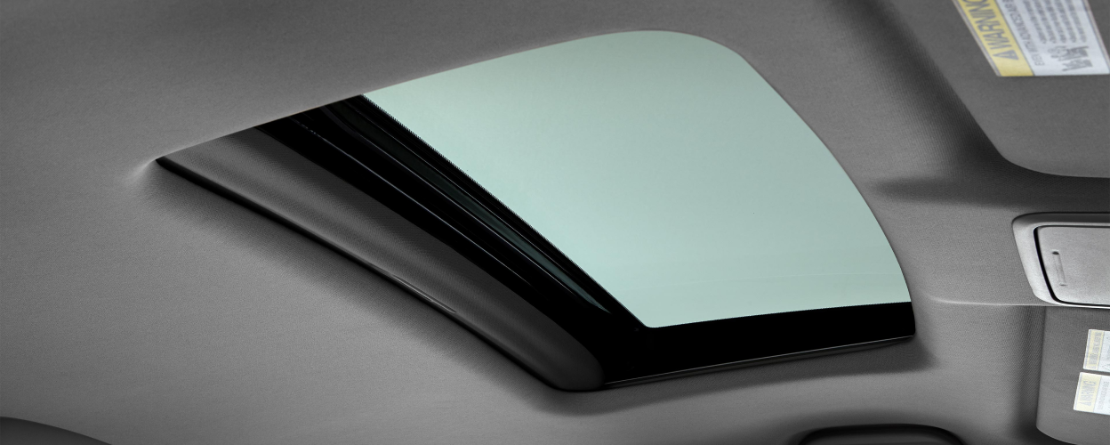 Interior upward view of the moonroof.