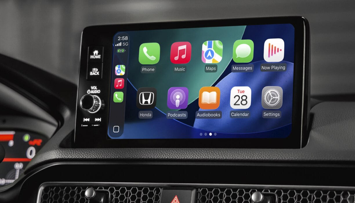 Gros plan de l’écran tactile à l’affichage d’accueil.