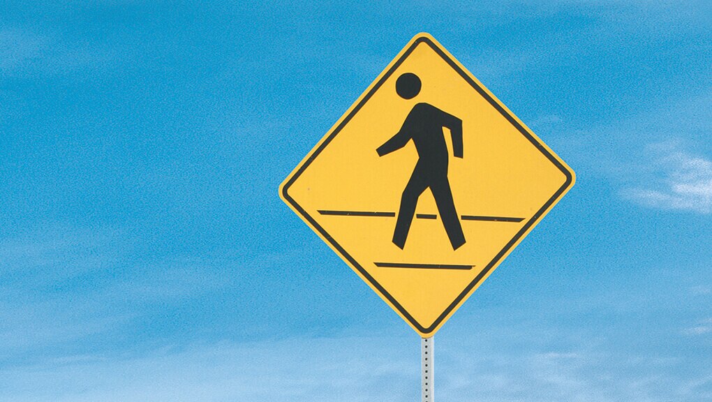 Image of pedestrian crossing sign.