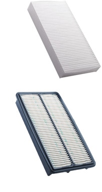 Cabin air filter and engine air filter