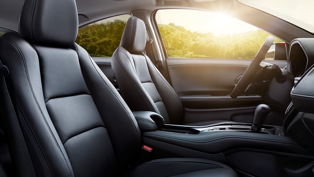 Side interior view of the 2022 Honda HR-V with Black Leather. 