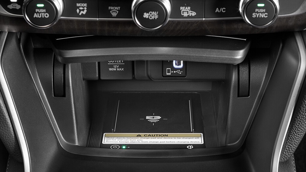 Image of 2021 Honda Accord Hybrid wireless charging pad.