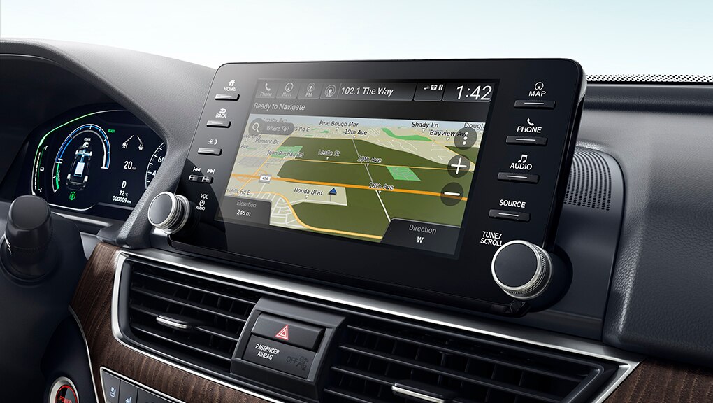 Image of 2021 Honda Accord Hybrid navigation system.