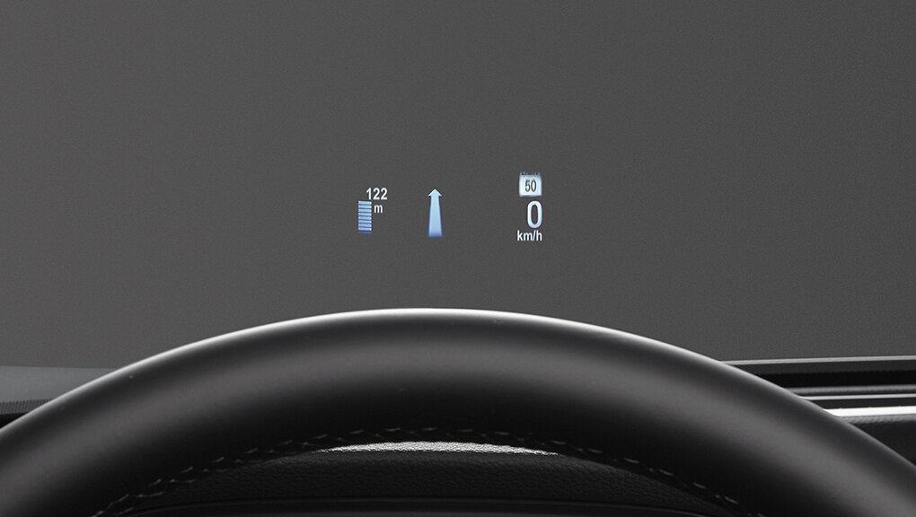 Image of 2021 Honda Accord Hybrid head-up display.