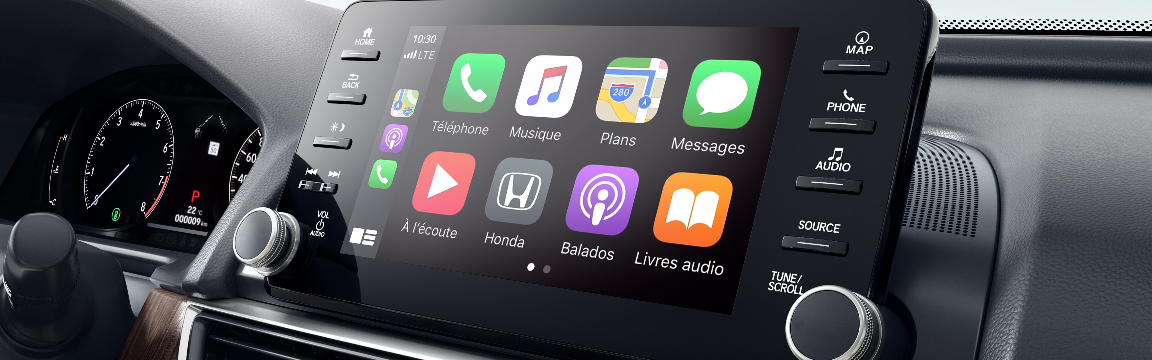 Image du système audio sur affichage de la Honda Accord berline 2020.