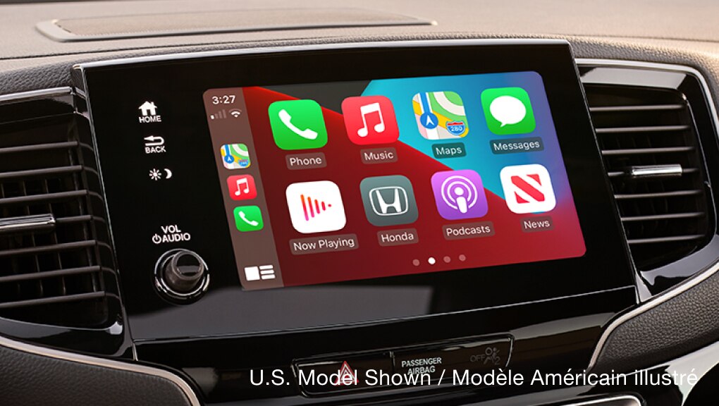 Interior front dashboard view of 2021 Honda Passport Apple CarPlay™ feature.
