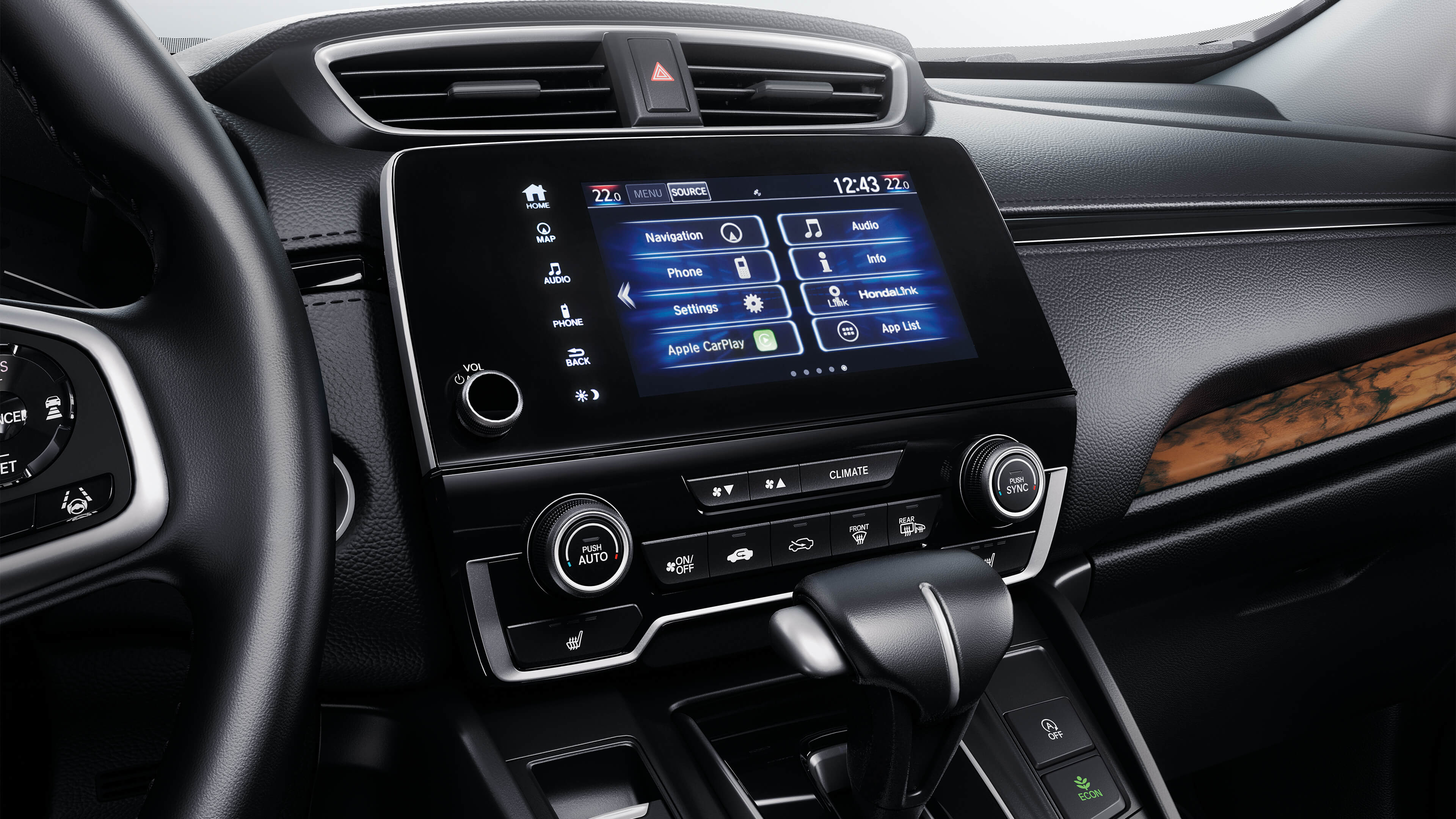7-inch Display Audio touch-screen detail in the 2021 Honda CR-V.